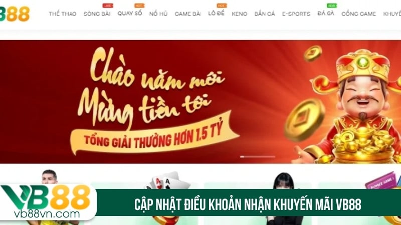 Cập nhật điều khoản nhận khuyến mãi VB88