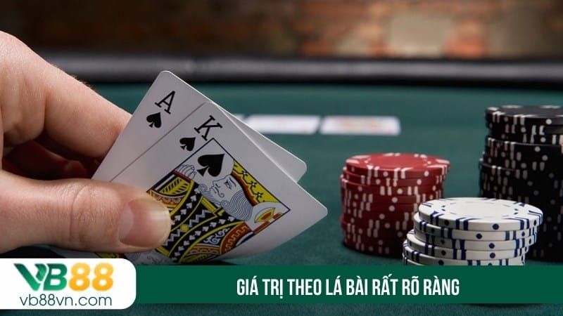 Giá trị theo lá bài rất rõ ràng