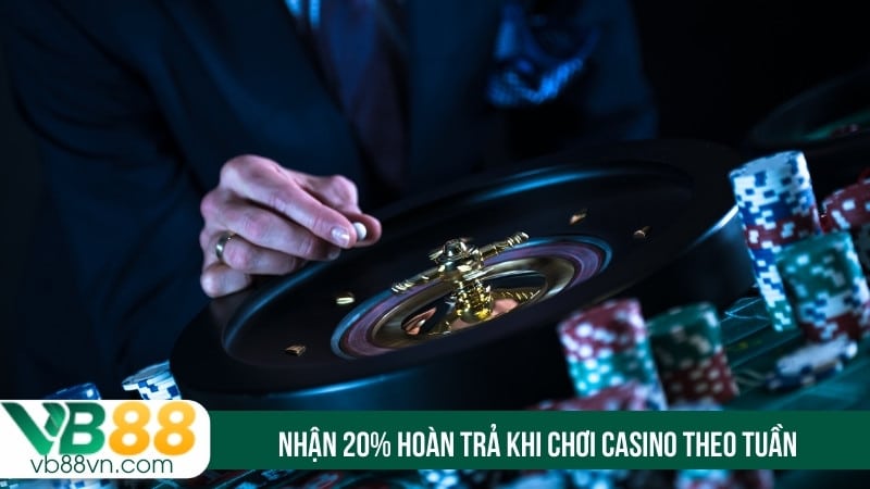 Nhận 20% hoàn trả khi chơi casino theo tuần